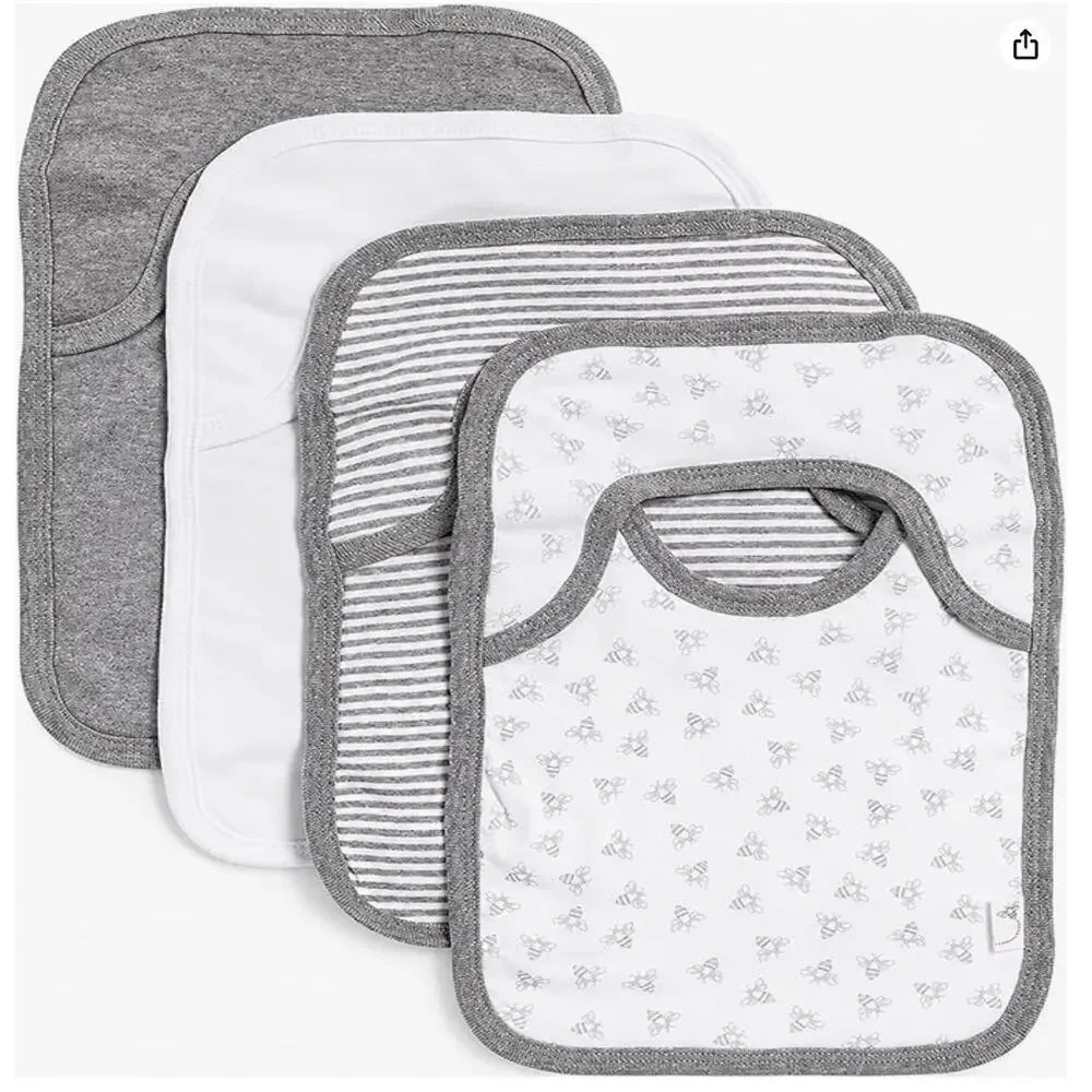 Burt’s Bees Baby Unisex Bibs, Lap-Shoulder Drool Cloths, 100% Organic Cotton